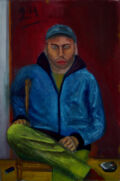 "Alessandro", pigments on canvas, 79,2x119,3 cm, 2009.