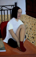 "Girl" (Κοπέλα), pigments on canvas, 70x110 cm, 2009-2010.