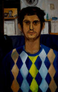 "Roberto", pigments on canvas, 45x70 cm, 2010.