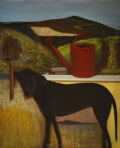 "Out(side) of the studio" (Έξω από το εργαστήριο), pigments on canvas, 80X100 cm , 2012.